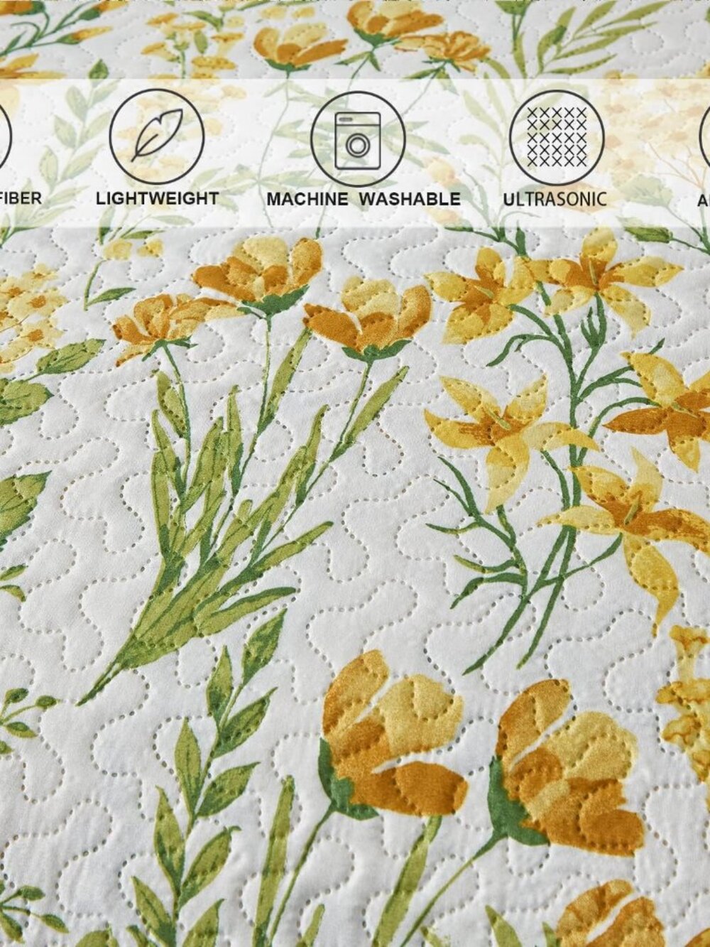 Floral Quilt Sets Full/Queen Size Reversible Countryside Bedspread Coverlets Lig - Picture 5 of 7